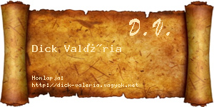 Dick Valéria névjegykártya