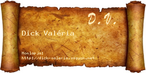 Dick Valéria névjegykártya